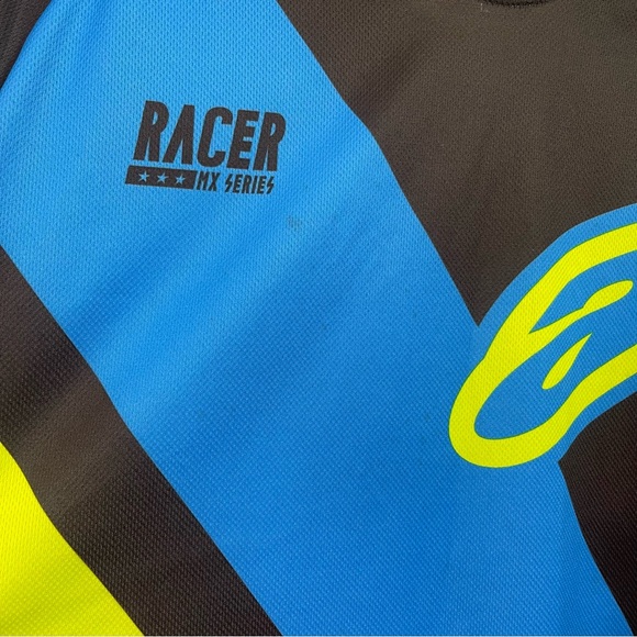 Vintage Alpinestars AStars Racer MX Series Motorcycle Jersey Mens Large - Blue - Picture 4 of 10